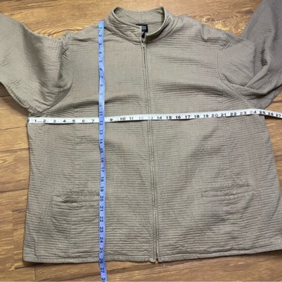 Eileen Fisher 100% Cotton Full Zip Jacket Women Size 1X - Picture 4 of 7